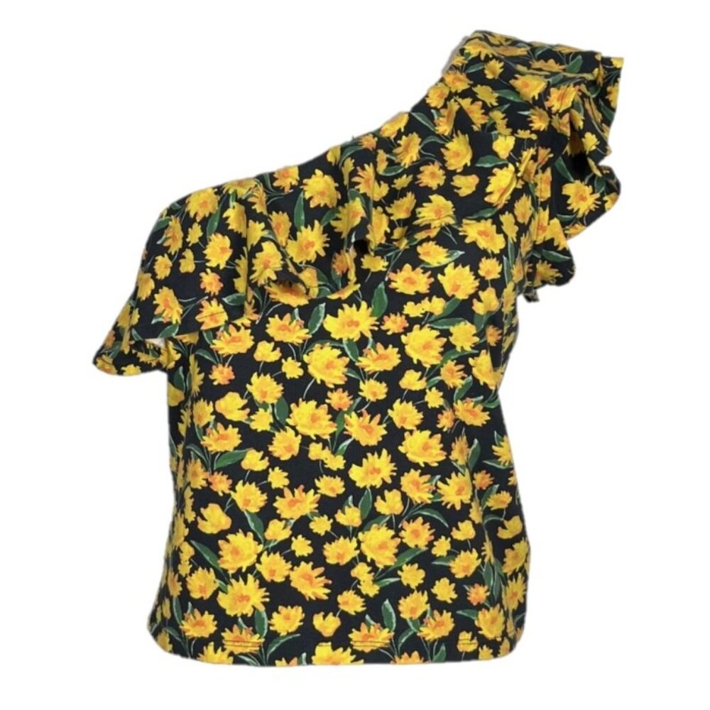 Anthropologie Maeve One-Shoulder Ruffled Top Size Medium